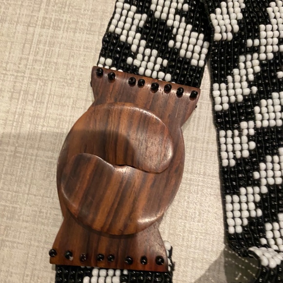 Black and white stretchy belt - Picture 4 of 10